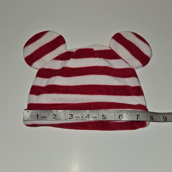 2 Disney Baby Hat Lot Ribbed Winnie Pooh 0-6 M Red White Striped Mickey 9-12 M - Picture 9 of 11